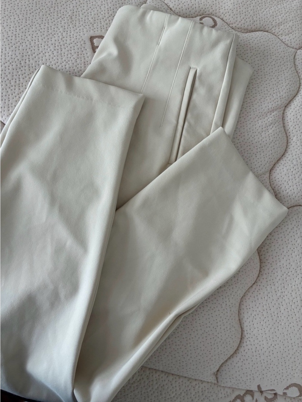 Rachel Zoe Ivory High-Rise Straight Trousers